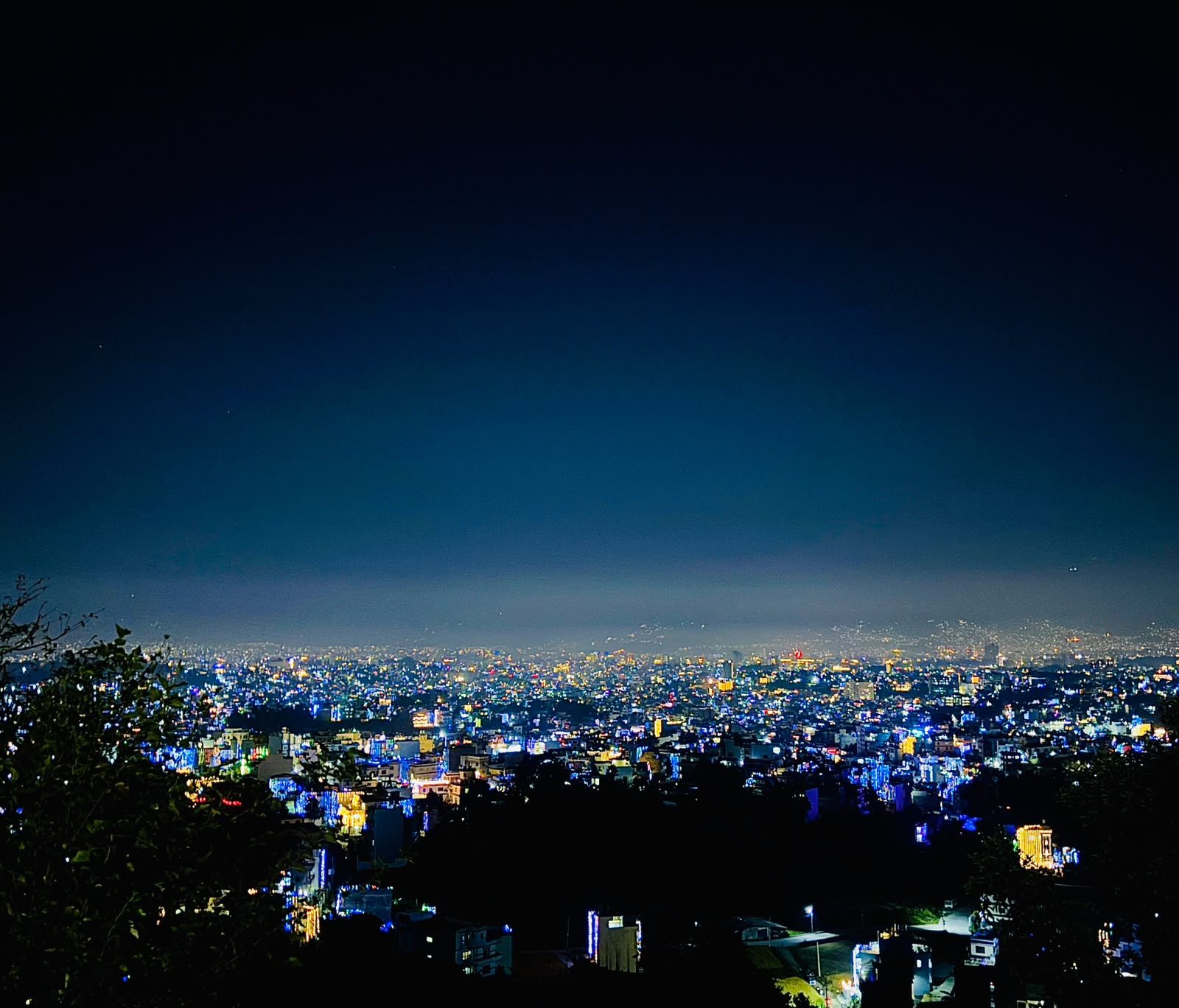 Kathmandu city lights during Tihar festival